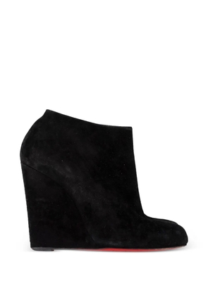 Christian Louboutin Pre-Owned wedge suede ankle boots - Black