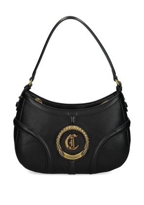Just Cavalli logo-plaque top-zip shoulder bag - Black