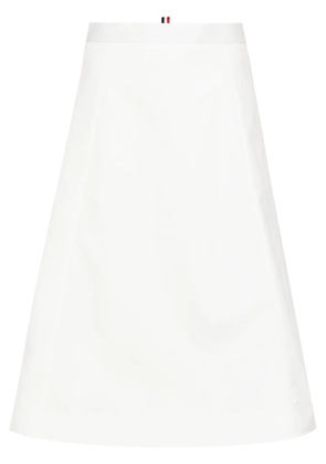 Thom Browne A-line cotton midi skirt - White