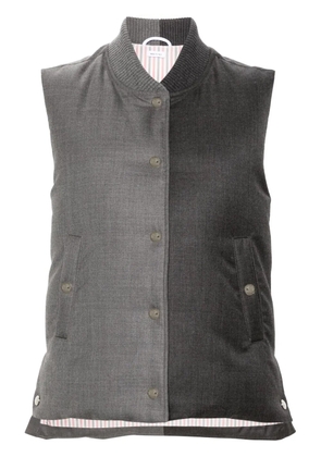 Thom Browne baseball-collar wool gilet - Grey