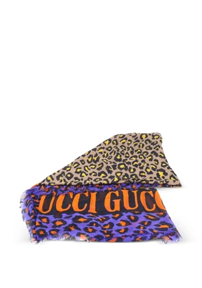 Gucci Pre-Owned leopard-print scarf - Neutrals