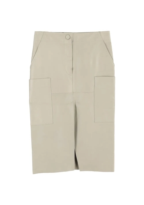 Petar Petrov front-slit pockets midi skirt - Neutrals