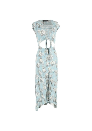 Reformation floral-print cutout midi dress - Blue