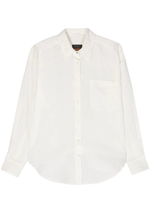 BOSS long-sleeve ramie shirt - White