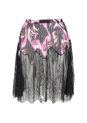 Alexander McQueen Pre-Owned lace knee-length skirt - Black