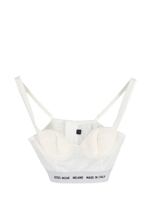 GCDS printed bustier top - White
