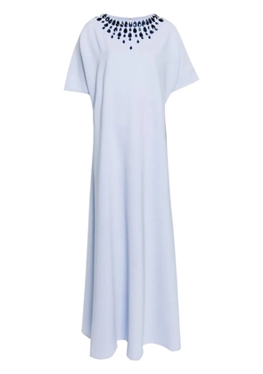 JEAN-LOUIS SABAJI crystal-embellished crepe maxi dress - Blue