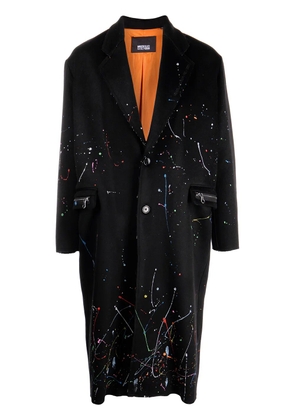 Mostly Heard Rarely Seen paint-splattered overcoat - Black