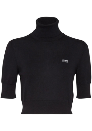 DSQUARED2 D2 roll-neck crop top - Black