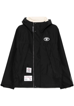 AAPE BY *A BATHING APE® logo hooded windbreaker jacket - Black