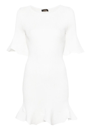 TWINSET ribbed-knit flared minidress - White