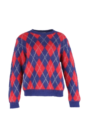 SANDRO Jona argyle-pattern crew-neck sweater - Red