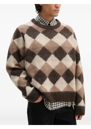 Won Hundred argyle-pattern crew-neck sweater - Brown