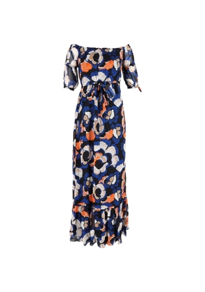 Diane Von Furstenberg Vintage Ashley off-shoulder belted dress - Blue