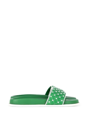 Valentino Garavani Pre-Owned Rockstud quilted flat sandals - Green