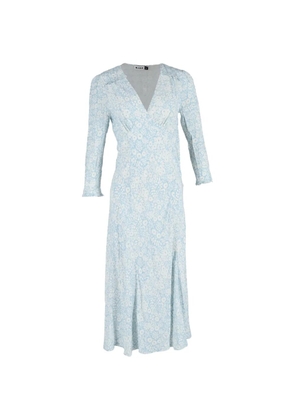 Rixo floral-print ruffled midi dress - Blue