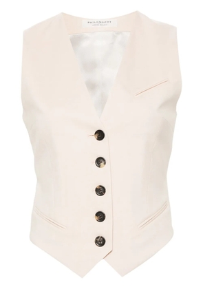 Philosophy Di Lorenzo Serafini V-neck strap-detail waistcoat - Neutrals