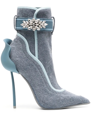 Le Silla Eagles 105mm denim boots - Blue