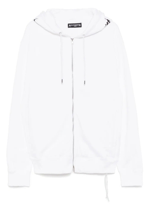 Mastermind World logo-printed zip-up hoodie - White