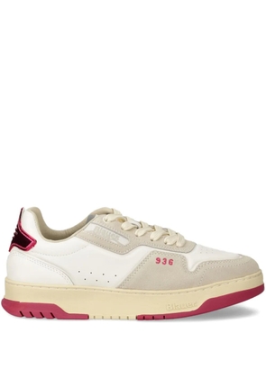 Blauer panelled lace-up sneakers - White