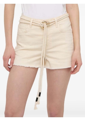 LIU JO frayed rope-belt shorts - White