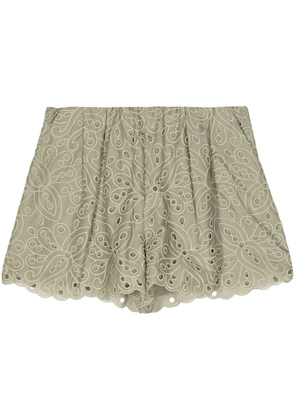 Dice Kayek broderie anglaise cotton shorts - Green