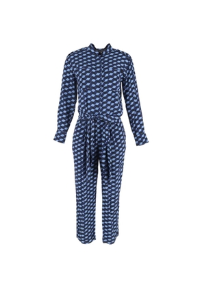 Diane Von Furstenberg Vintage geometric-pattern jumpsuit - Blue
