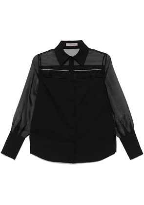D.Exterior bead-embellished shirt - Black