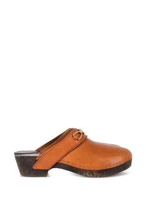 Celine Pre-Owned Bois chain-detail leather clogs - Brown