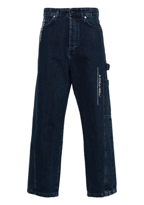A-COLD-WALL* logo-printed wide-leg jeans - Blue