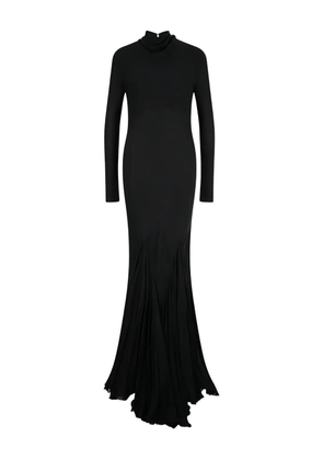 KHAITE pleated open-back silk dress - Black