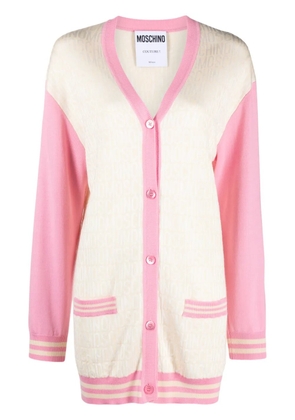 Moschino monogram-jacquard cardigan - Neutrals
