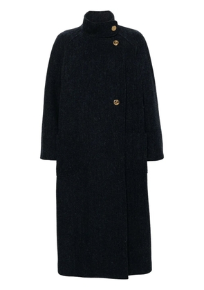 Thom Browne Harris-tweed funnel-neck coat - Blue