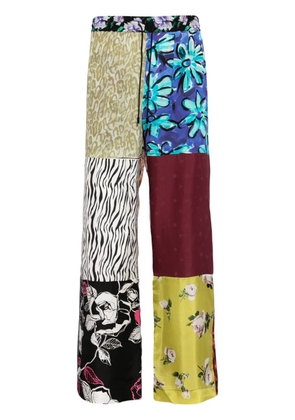 Marine Serre Regenerated silk trousers - Blue