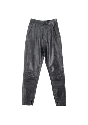 Saint Laurent Pre-Owned leather tapered trousers - Black