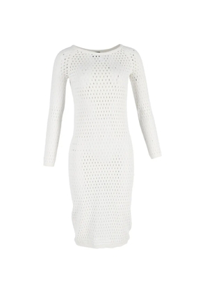 Tom Ford Vintage perforated fitted midi dress - White