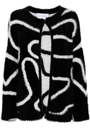 AZ FACTORY brushed intarsia cardigan - Black