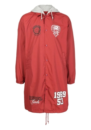 Undercoverism logo-print hooded coat - Red