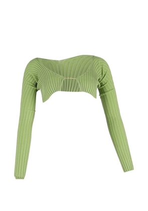 Jacquemus Pre-Owned La Pralù ribbed cardigan - Green