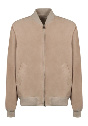 Valstar ribbed-trim suede jacket - Neutrals