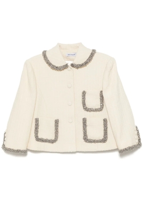 Dice Kayek embellished tweed jacket - Neutrals