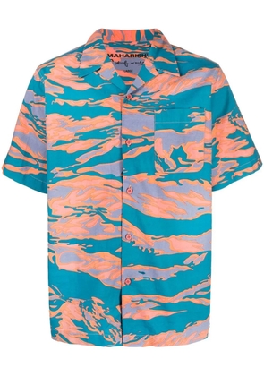 Maharishi graphic-print camp-collar shirt - Orange