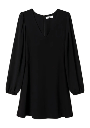 TWINSET georgette-sleeves V-neck mini dress - Black