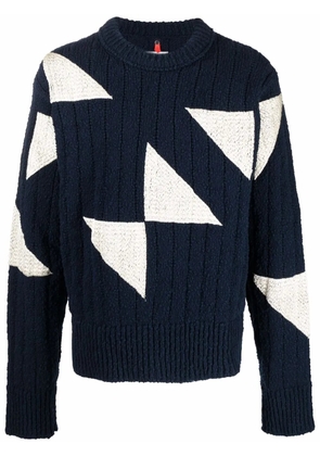 OAMC geometric crew-neck jumper - Blue
