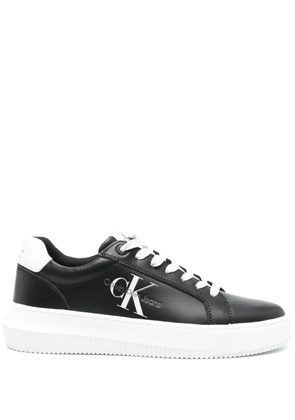 Calvin Klein Jeans logo-print leather sneakers - Black