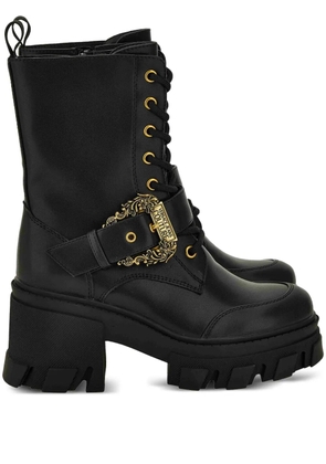 Versace Jeans Couture lace-up buckle-details boots - Black