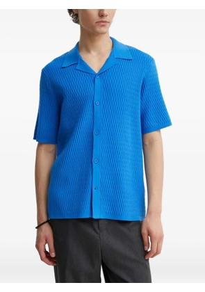 SAMSOE SAMSOE textured-effect short-sleeve shirt - Blue