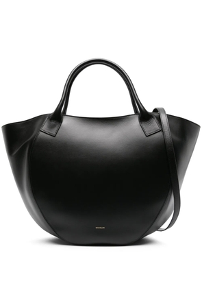 Wandler Mia logo-print leather tote bag - Black