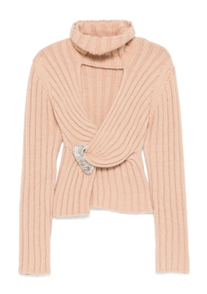 AREA twisted roll-neck sweater - Neutrals