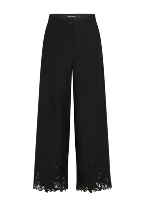 Karl Lagerfeld lace-hem trousers - Black